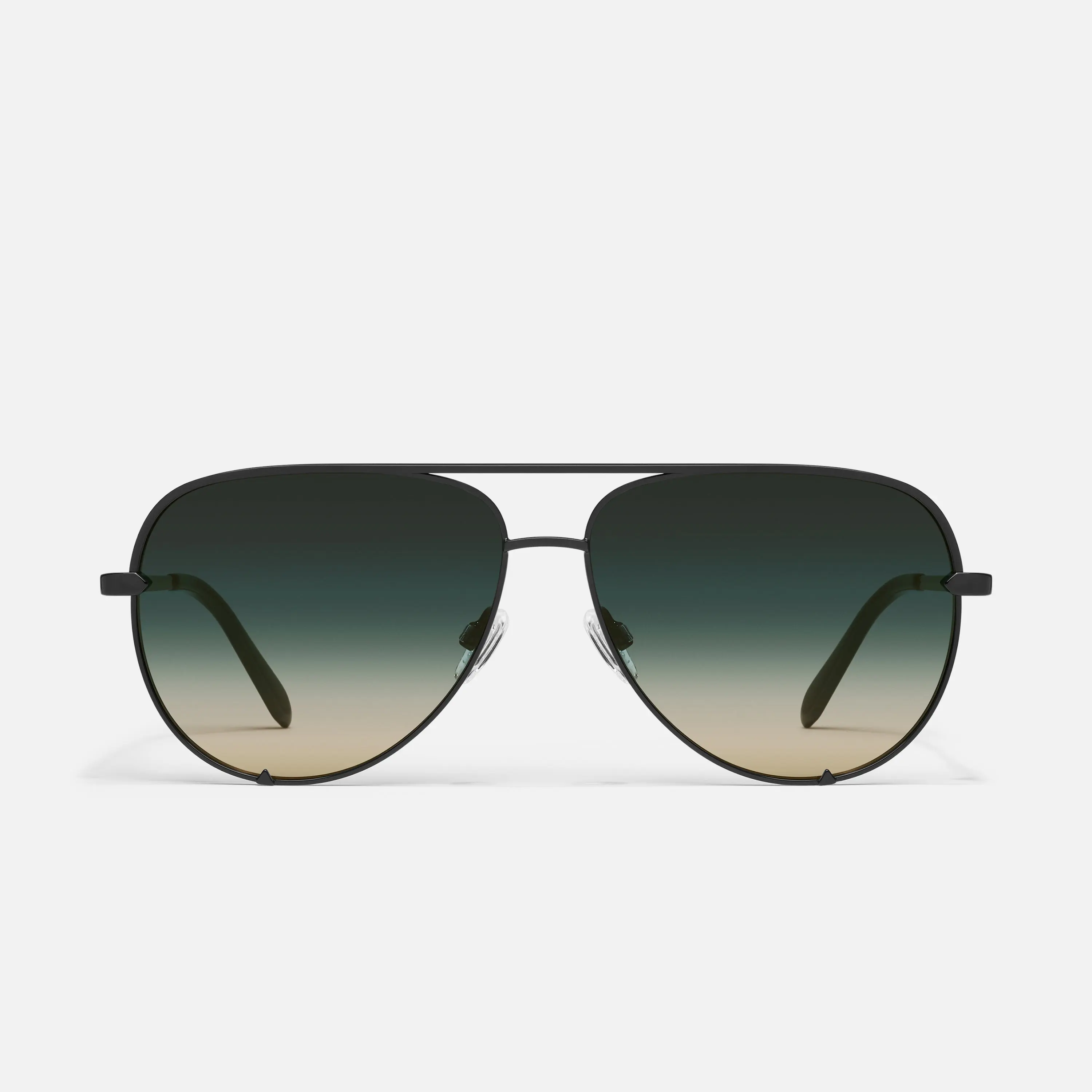 Quay Australia High Key Silver and Blue Mirrored Oversized Aviator Sunglasses HIGH KEY TWIST Metal Aviator Sunglasses – QUAY main image 3