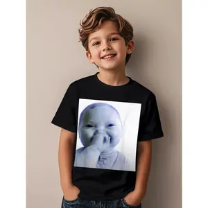 Ai Baby Meme Funny Laughing Baby Baby Meme Brainrot Novelty Aesthetic Graphic Kid T-Shirt Fashion Kid T Shirts Street Style Tops Tees for Kid