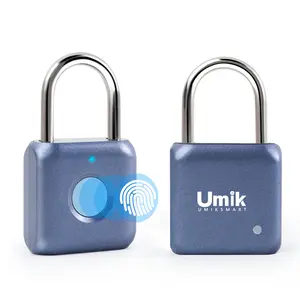 Umik Smart Fingerprint Padlock,Locker Lock,USB-C Rechargeable Keyless Lock with 20-Fingerprint Capacity, Fast Charging, IP65 Waterproof for Luggage, Gym Locker, Backpack, Cabinet，Outdoor Gates