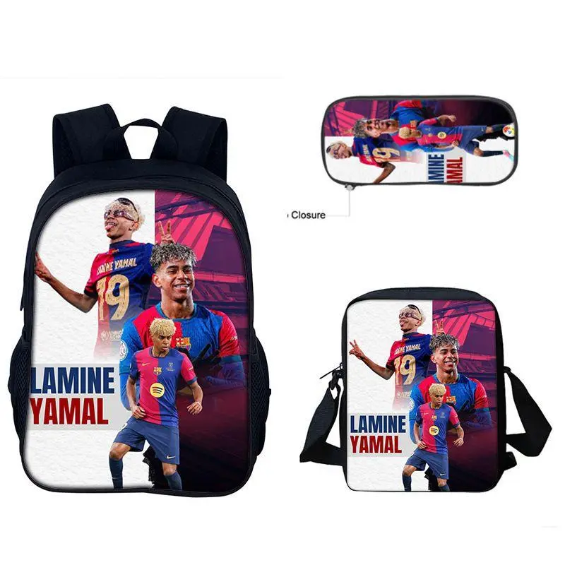 New Lamine Yamal multi-printed peripheral backpack Lamine Yamal primary and secondary school students satchel set