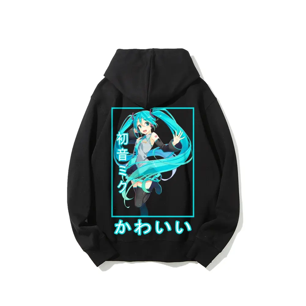 Cute Hatsune Miku Kawaii Printed Unisex Casual Hoodie Cute Hatsune Miku Kawaii Printed Unisex Casual Hoodie