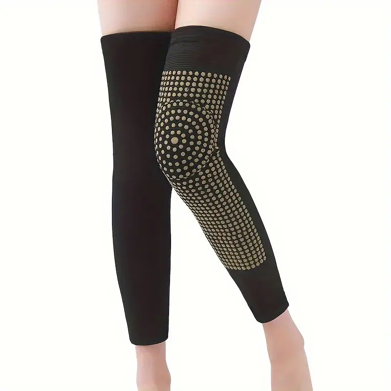 1 Pair Self Heating Knee Pads, Double Layer Knitted Warm Knee Support Brace, Thermal Compression Knee Sleeves for Sports, Walking, Joint Pain Relief