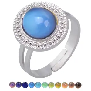 Oval Color Changing Mood Ring With Color Changing Chart And Gift Box