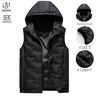 Men’s Fitted Woven Hooded Zip Front Waistcoat - Sleeveless Gilet, Cozy Men's Clothing, Winter Streetwear Apparel, Size L, Zip Front Waistcoats & Gilets