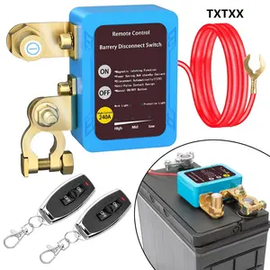 Remote Battery Disconnect Switch 12v, 240A, Upgrade Smart Voltage Car Kill Switch Anti-Theft, Prevent Battery Drain, Remote Battery Kill Switch for Car, Truck, RV (Flat Installation)