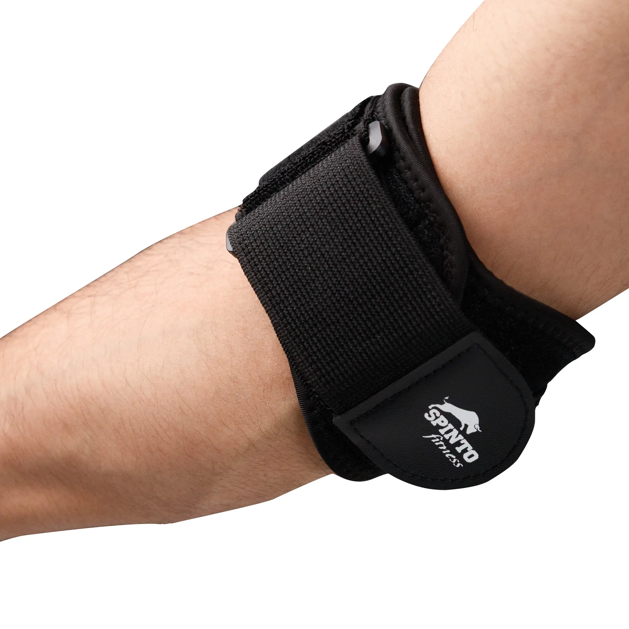 SPINTO FITNESS Non-Latex Elbow Brace - Breathable Compression Sleeves, Durable Nylon Adjustable Support, Weightlifting Pain Relief & Sports Recovery for Athletes