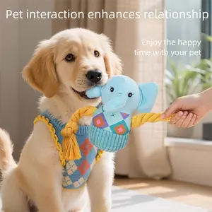 Pet Dog Interactive Plush Toy with Sound to Attract Attention, Dirt-Resistant and Chew-Proof