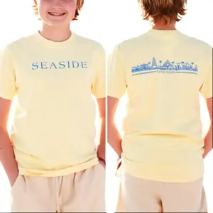 Summer Vintage Seaside 2 Sides T-Shirt, The Yacht Club Hoodie, Sea Landscape Unisex Crewneck Sweater, Family Friends Group Vacation Shirt Gift Cotton Fit Top