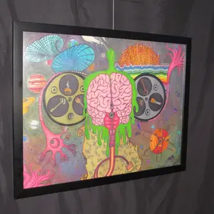 Mind's Eye Framed Art Print: Hand-Drawn Abstract Collage