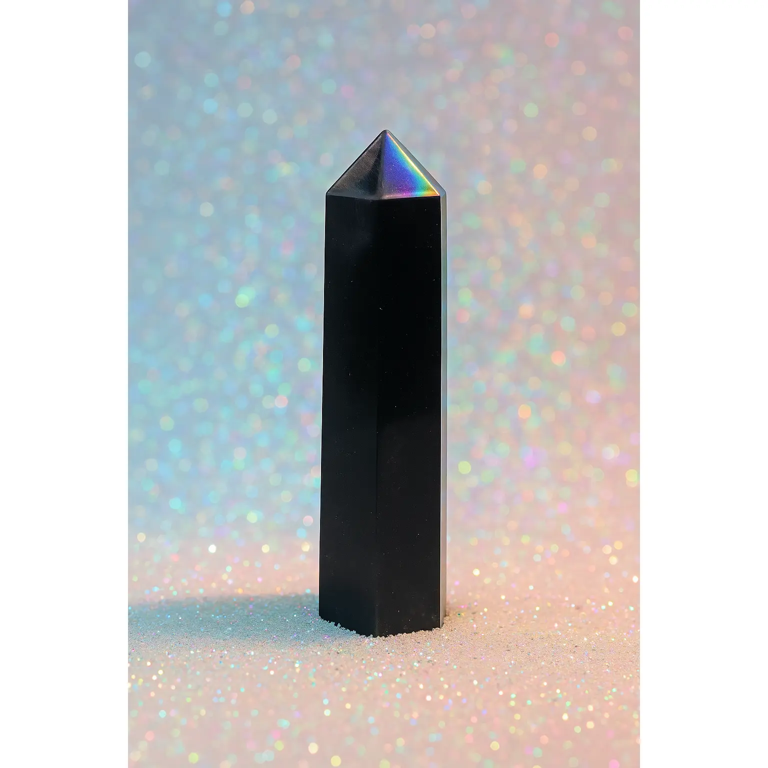 Black calcite tower