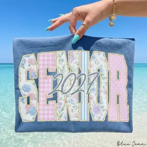 Comfort Color Senior 2027 Girls Shirt, Floral Grandmillennial High School Senior Tee, Graduation Gift, Class of 2027
