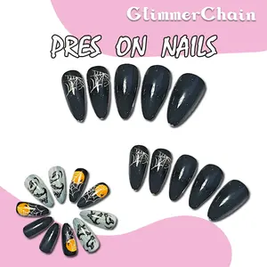 Gothic Witch Halloween Claw Long Press on Nails Removable Cool Style Not Specified