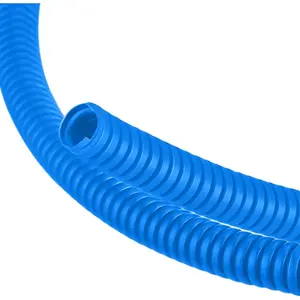 1/4 Inch x 24.6 ft Wire Loom Split Tubing Guard Plastic Convoluted Flex Electric Wire Cord Protectors from Pets No  (Blue)