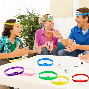 “Guess Who Am I ”Headbands Set, Multiplayer puzzle game for Adults and Kids，Fun Interactive Game for Classroom, Family Party，Includes Reusable Cards & Pens