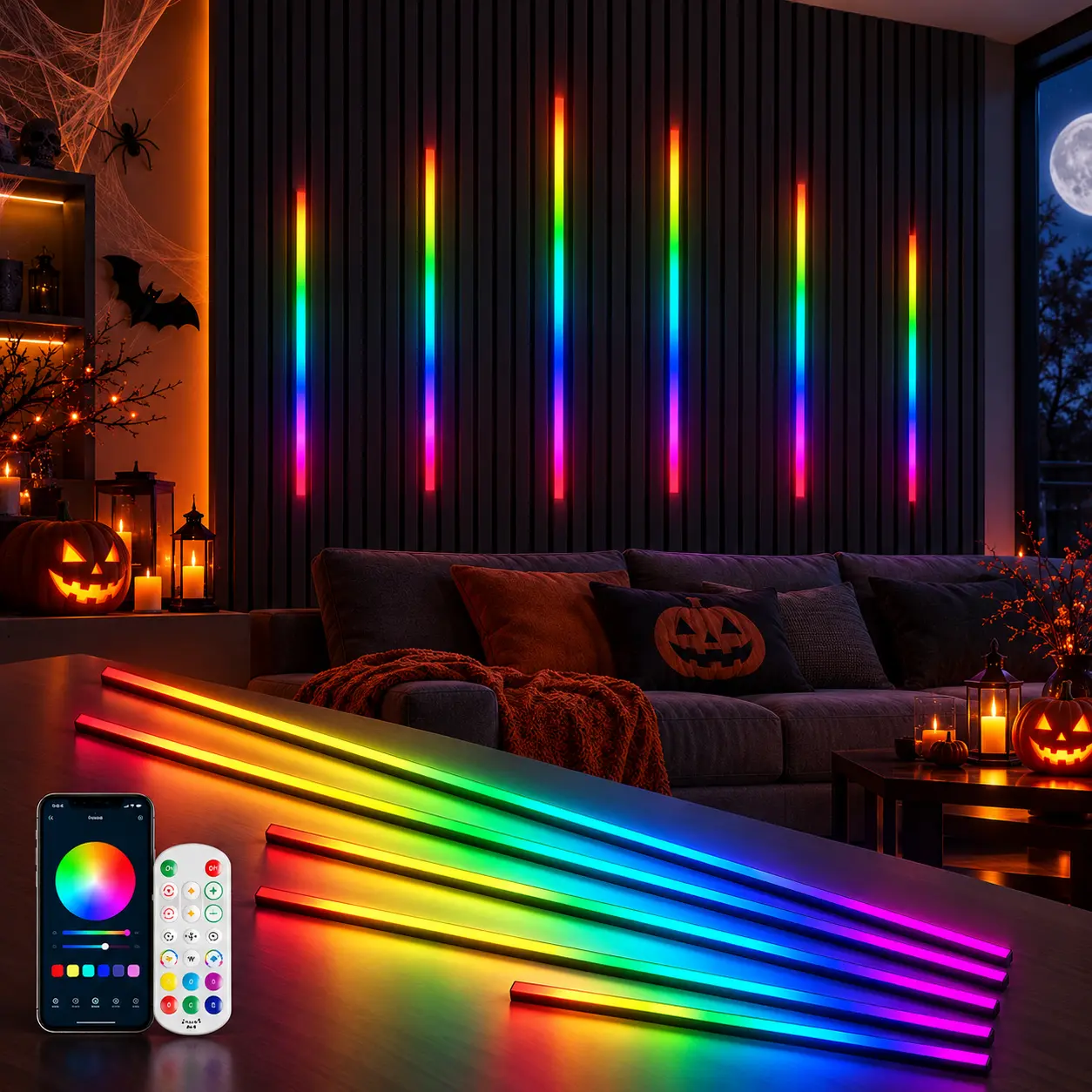 VALLERICO RGB+IC Recessed LED Lights Kit - 6PCS Dynamic RGB Colorful Customizable Man Cave Ambient Vibe Lights for Acoustic Panels, Wood Slats, WiFi APP/Alexa/RF Remote Control, TV Wall Decor, Man Cave Light,Customizable Led Lights,SohoChic