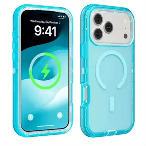 Heavy 3IN1 Mechanical OTT-Box Magnetic Charge Case For IPhone 17 Pro Max Air 16 15 14 13 Plus Enhanced Anti-Drop Bumper Cover