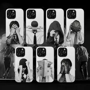 Minimalist Black White Kpop Idol Phone Case, Trendy Cellphone Accessories, iPhone 17 16 15 14 13 12 11 X 8 Case