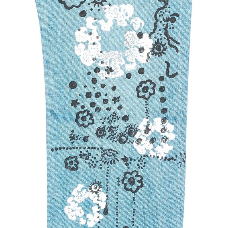 Denim Tears x Irak Levi’s 501 Wreath Logo Jeans Light Wash Vintage Indigo Black