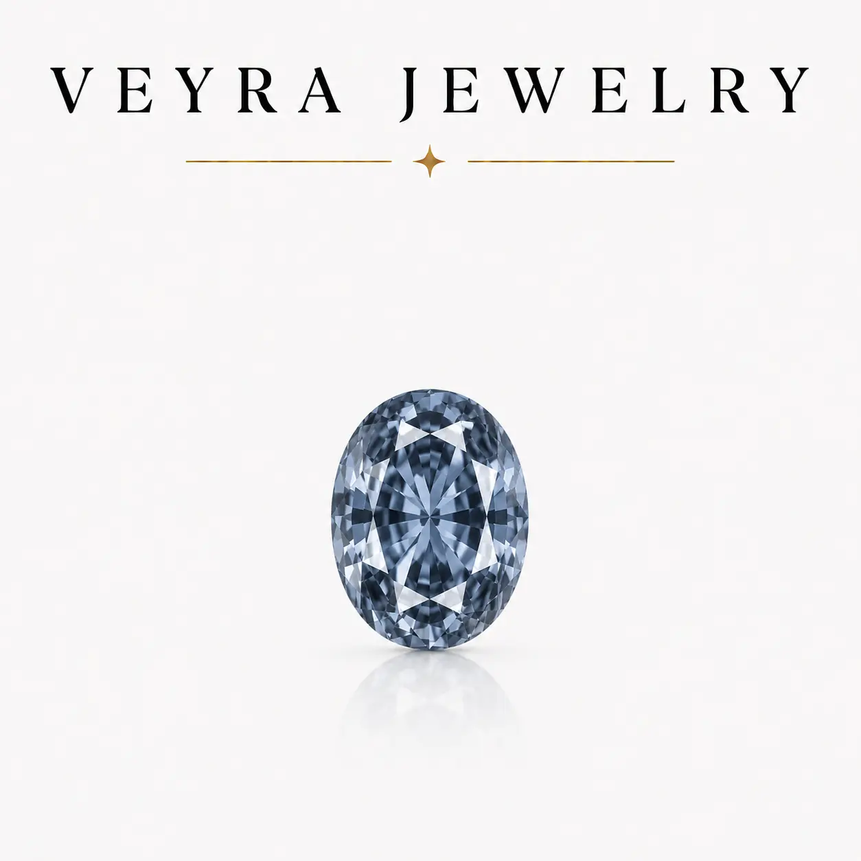 Blue Oval Cut Moissanite Loose Stone | VVS1 Clarity, Traceable GRA Certificate