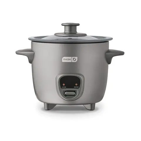 DASH Mini Rice & Grain Cooker - 2-Cup Countertop Cooker with Small Footprint, 200W Quick Heat, Keep-Warm Button, Dinner Prep Capability, Oatmeal Cooking, 1-Year Manufacturer Support for Single Users in Apartments, Dorms