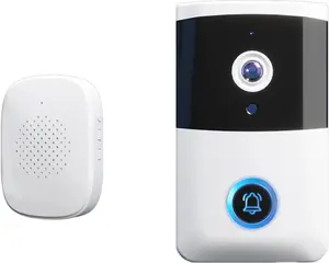 Smart Video Doorbell Camera for Home Security - 2.4G WiFi, Wireless Remote, Battery-Powered, 2-Way Audio, Night Vision, 38 Ringing Tones (Home Improvement Door Bell Accessory)