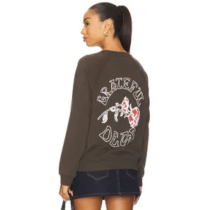 Junk Food Grateful Dead Tour 72 Crew Fleece in Vintage Black
