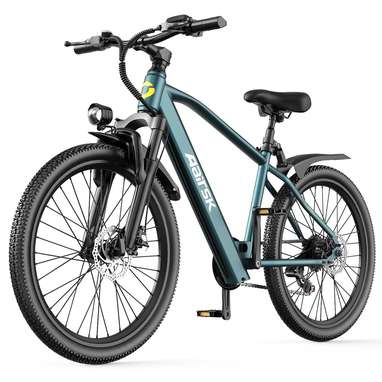 GT300  26" Electric Commuter Bike, 250W Motor, 36V 10Ah Built-in Battery, 40 mi PAS Range, 15.5MPH Max Speed, Shimano 7-Speed, LCD Display with USB Port, Front Suspension, Disc Brakes, 330 lbs Capacity tall