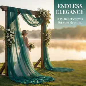 Deep Decorative Sheer Fabric Roll, 100% Polyester, Ideal for Window Drapes, Table Settings, Backgrounds, DIY Crafts, Party Decorations