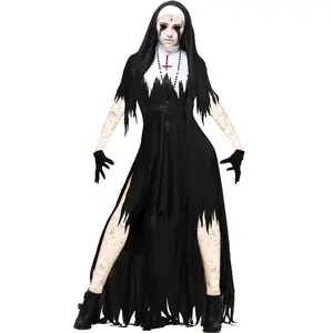 S To XXXL European American Halloween Zombie Nun Cosplay Vampire Demon Outfit