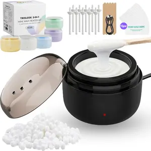 Nose Wax Kit - Portable Wax Warmer for Lip Nose Eyebrow Face body Hair Removal with Wax, Applicators, Nose Sticks Silicone Pots, Wax Melt Warmer Waxing Kit for Women Men