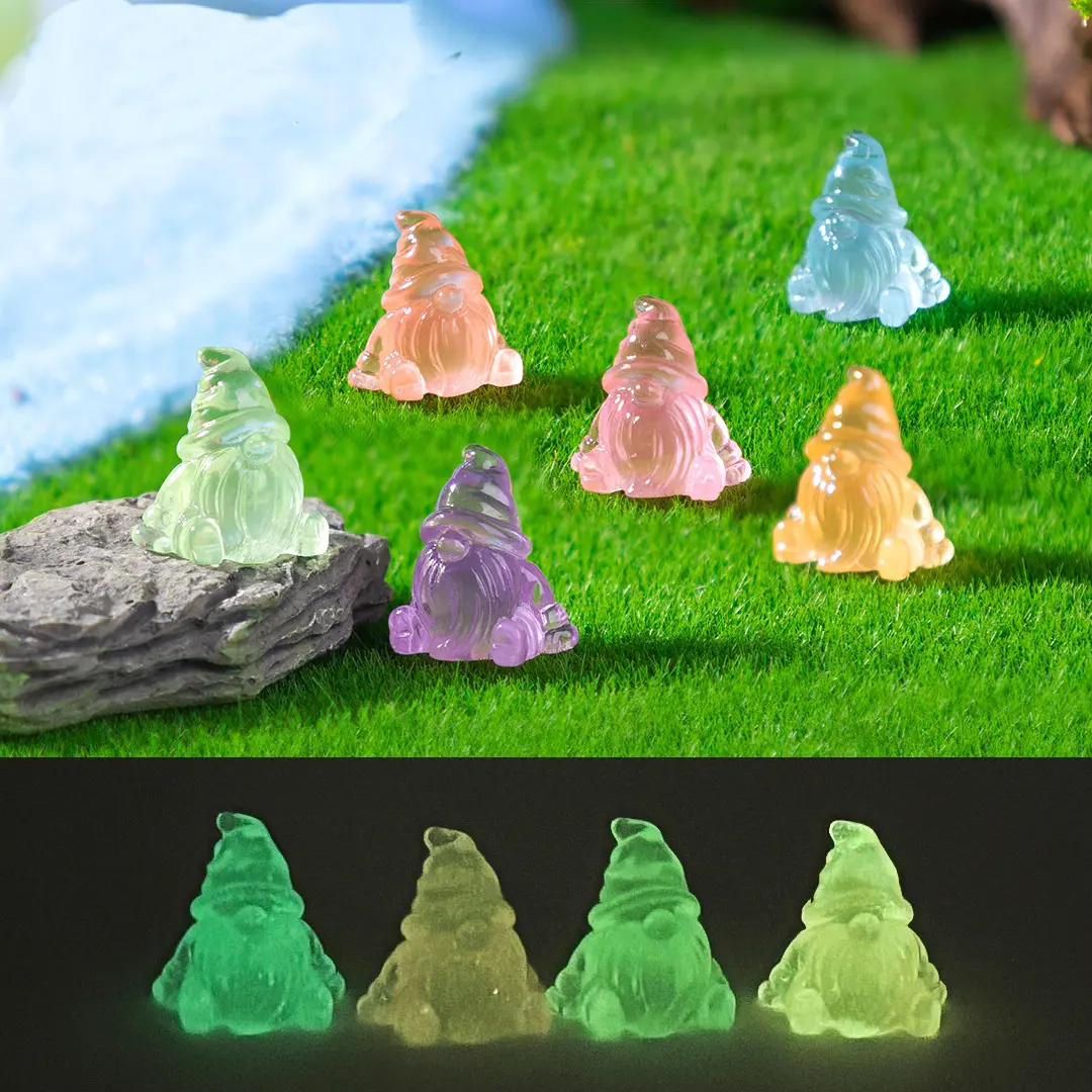 Luminous Mini Resin Fairy Gnome Figurines - DIY Home Decor, Micro Landscape Ornaments, Shelf Decor, Christmas Gift, Holiday Decoration Supplies