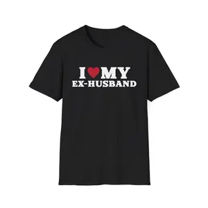 Funny Unisex T-Shirt - I ❤️ My Ex-Husband Design, Gift for Ex-Wife, Relationship Humor Tee, Lighthearted Conversation Starter, Casual ex  boyfriends  shirt