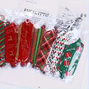 12 Piece Holiday Gift Bow Set, 5 Inch Plastic Ribbon Bows, Christmas Tree Design, Ideal for Packaging Wedding Birthday Decorations