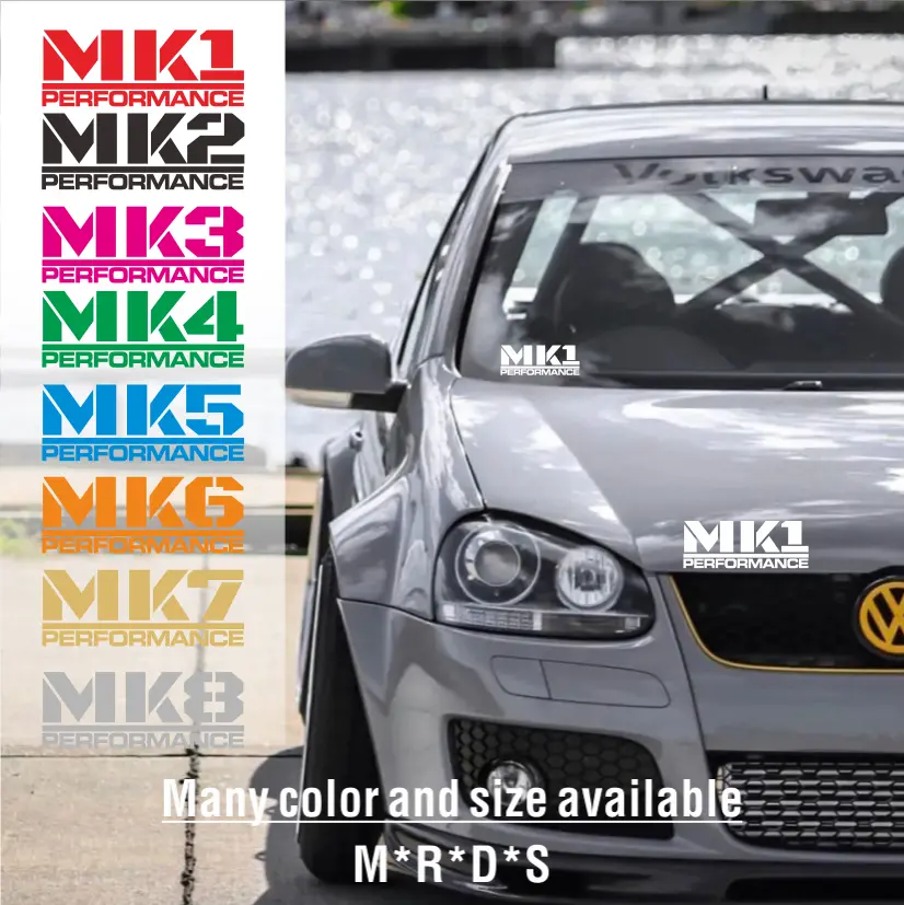 Car Window Sticker GTI Performance Vinyl Decal For VW Volkswagen Golf 8 7 6 5 4 3 2 1 MK1 MK2 MK3 MK4 MK5 MK6 MK7 MK8