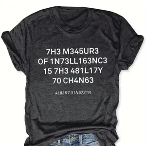 Women's Letter Figure T-Shirt, Cotton Tee, Gift For Women