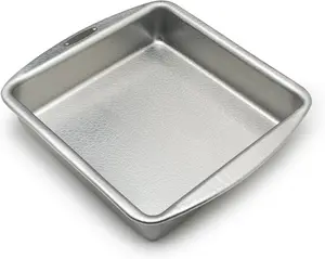 Doughmakers 9" Square Cake Commercial Grade Aluminum Bake Pan Silver  Oven Safe 10"D x 11.25"W x 2.5"H 0.6 Pounds