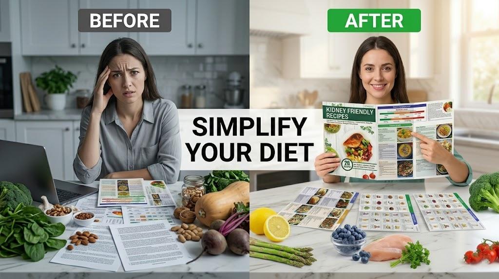 Kidney Diet Reference Set for CKD, Dialysis and Home Care, Foods to Eat & Avoid with Meal Guidance Food Guide