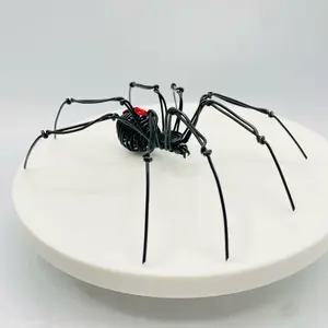 Black Widow Spider Sculpture - Detailed Artistic Design for Home Decor