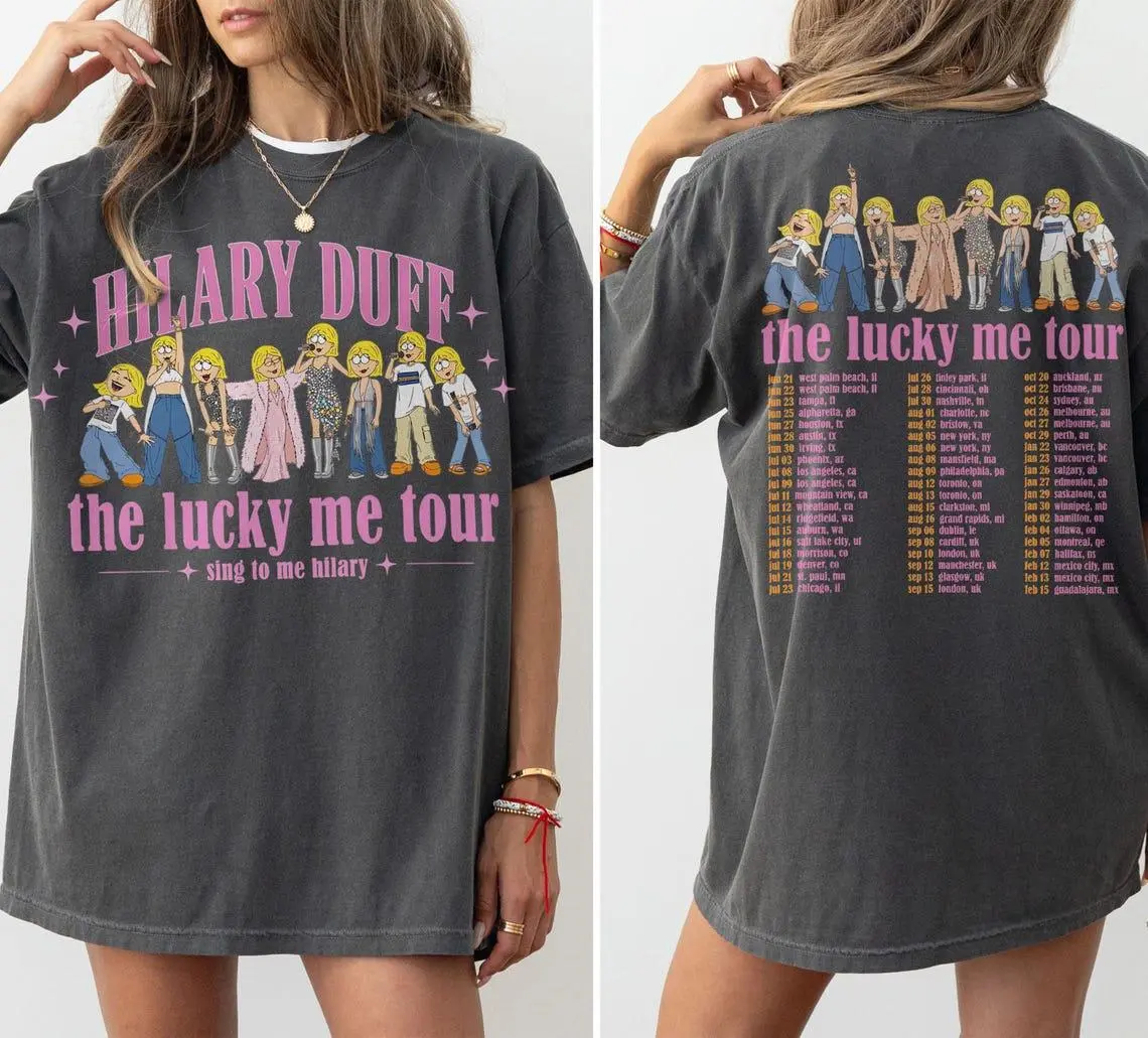 The Lucky Me Tour 2026 Shirt, Hilary Duff Concert Shirt, Vintage Pop Music Tour Tee, Hilary Duff Fan Gift, Lucky Me Tour Graphic,Music Lover