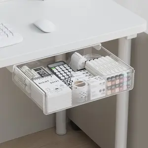 Under Desk Storage Box Self Adhesive No Drill Hidden Organizer for Office Home