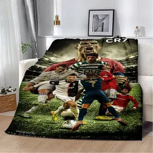 Football CR7 Printed Blanket Picnic Blankets Warm Blanket Soft and R-Ronaldos Comfortable Blanket Home Travel Birthday Gift,Birthday Gift, Gift for Him, Gift for Her