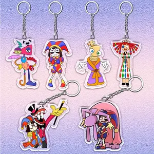 The Amazing Digital Circus Acrylic Keychain Pomni Jax Gangle, TADC Keychain Acrylic Charms - Cute Characters, Kawaii Bag Charm for Keys, Backpack & Gifts, Collectible Fan Accessory, Aesthetic Game Merch!