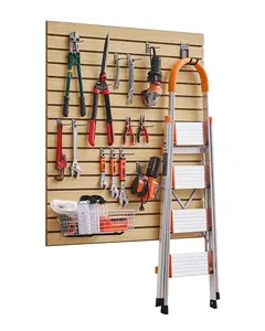 VEVOR 4x4 ft MDF Natural SlatWall Paneling, Heavy-Duty Modular Indoor Furniture Room Divider for Garage Tool Storage & Tools, Father's Day Gift