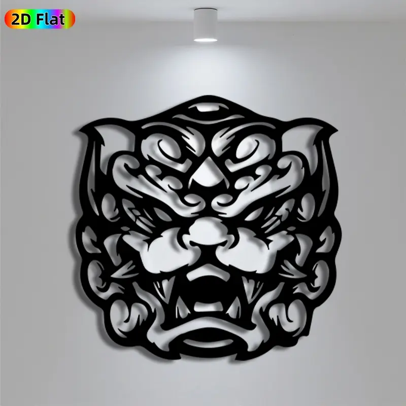 1pc Avant - Garde Lion Head Metal Wall Art, Avant - Garde Lion Head Statue Mural, Iron Craft, Perfect for Living Room, Garden, Zoo Corner Decor, Intricate Craftsmanship, Artistic Metalwork, Christmas Decor, Ideal Gift for Trend Seekers