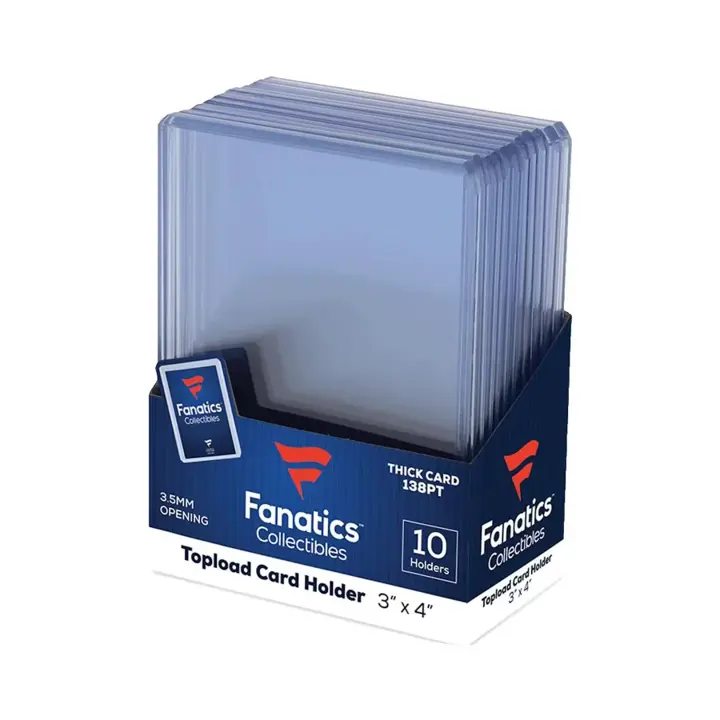 Fanatics Topload Card Holder - 3x4 Size, 138pt Capacity, Premium Materials, Durability, Protects from Bending, 10-Pack Collectibles Accessory for Collectors