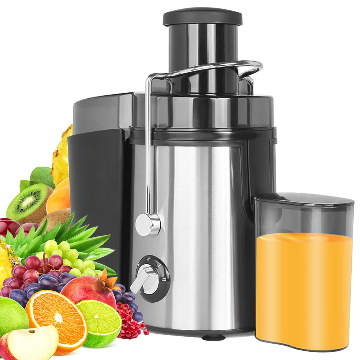 Juicer Machine, 800W Juicer with Wide Chute, Juicer Extractor Dual Speeds, Easy to Clean, Anti-Drip Function Centrifugal Juicer for Fruits & Veggies