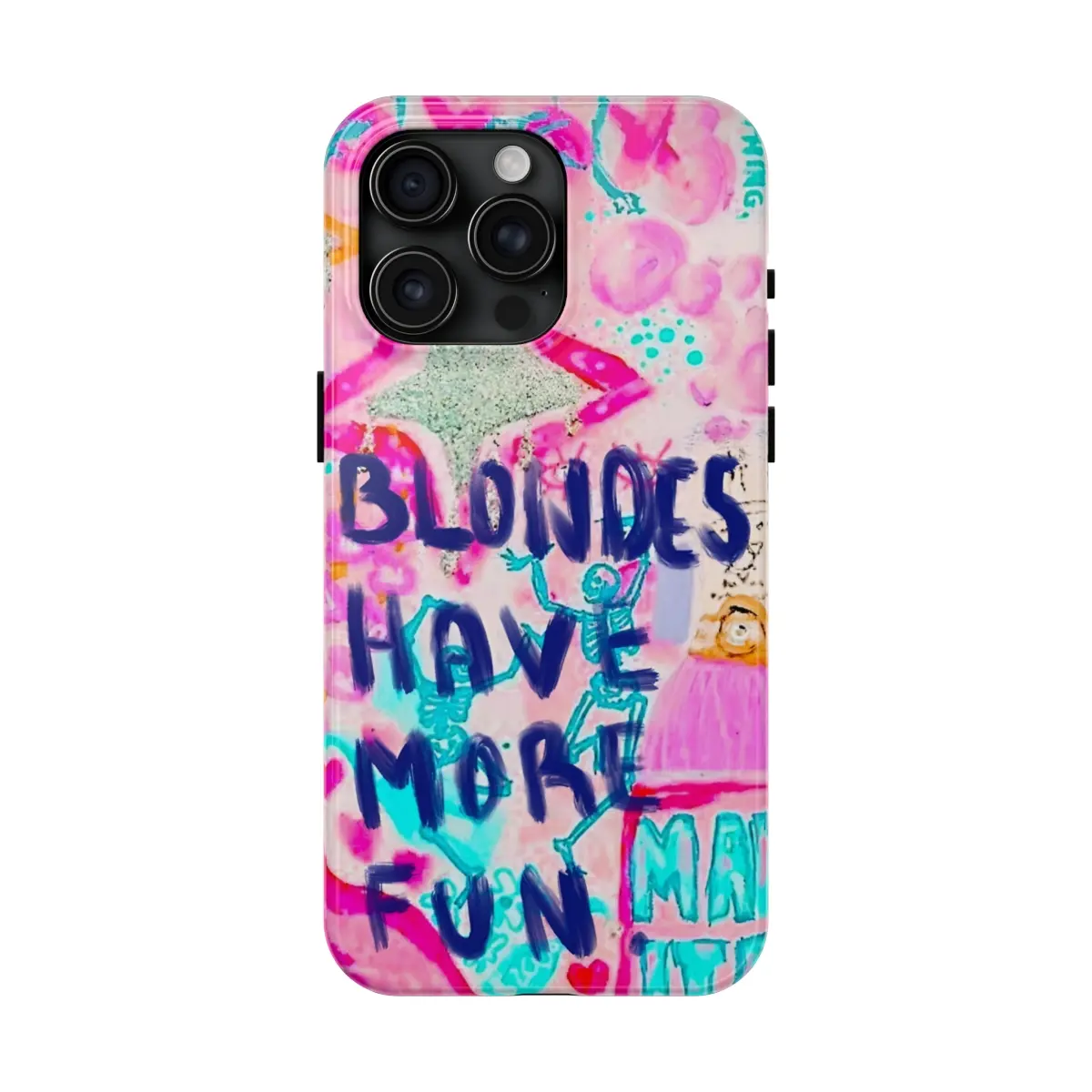 "Blondes Have More Fun" Shock-Absorbing 2-in-1 Smartphone Casing - Handheld Cellphone Case Compatible with iPhone 17,16,15,14,13,12,11,X Series & Samsung Galaxy S25, Ideal Gift for Friends/Family, Accessories