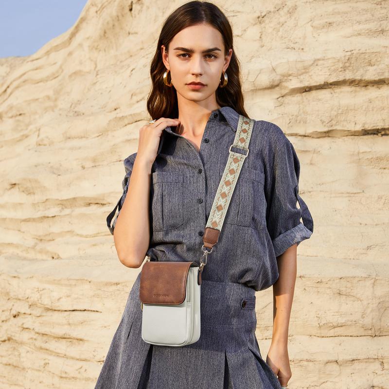 [Valentine's Day Gift] BOSTANTEN Cell Phone Purse Small Crossbody Bags for Women Leather Handbags Phone Wallet with Card Slots Adjustable Strap