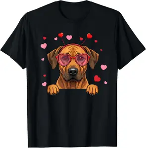 Rhodesian Ridgeback Dog Heart Headband Valentine Womens Mens T-Shirt