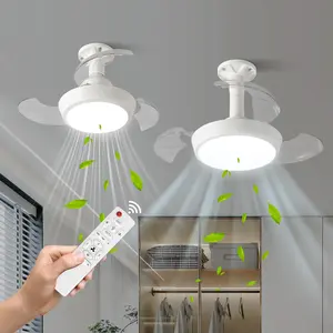 Ceiling Fan Light with Remote Control, 33W/48W Invisible Blade Fan Light, Adjustable 3-speed Wind Speed Fan Lights for Kitchen, Bedroom, Living Room